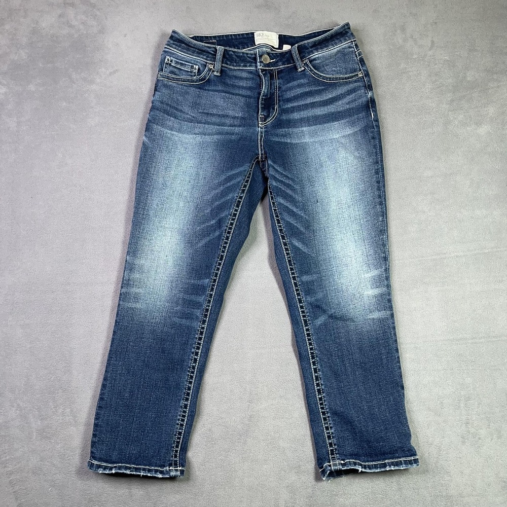 BKE Denim Gabby Cropped Capri Curvy Jeans Women's 27 Blue Stretch Straight Leg